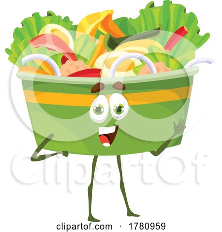Salad Food Mascot by Vector Tradition SM