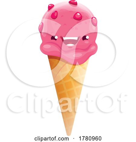 Ice Cream Cone Food Mascot by Vector Tradition SM