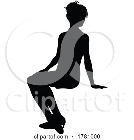 Woman Sitting Seated Silhouette by AtStockIllustration