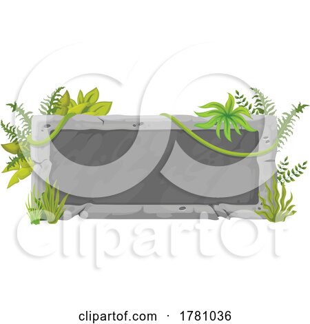 Stone Tablet Sign and Foliage by Vector Tradition SM