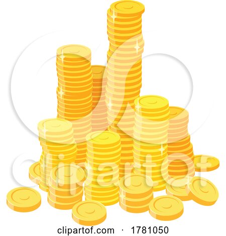 Stacks of Gold Coins by Vector Tradition SM