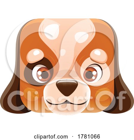 Dog Kawaii Square Animal Face Emoji Icon Button Avatar by Vector Tradition SM
