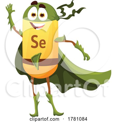 Selenium Micro Nutrient Mascot Super Hero by Vector Tradition SM