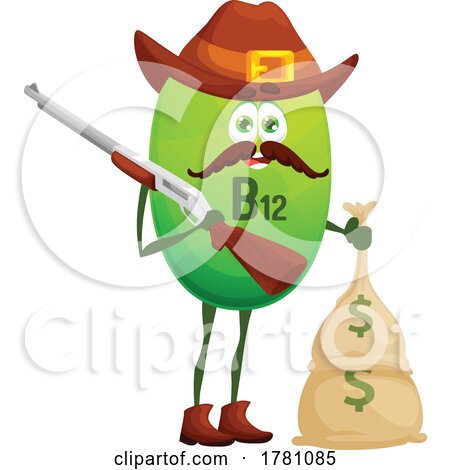 B12 Micro Nutrient Mascot Bank Robber by Vector Tradition SM