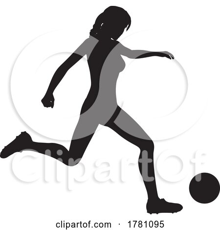 Silhouetted of Female Footballer Soccer Player by KJ Pargeter