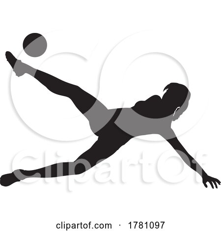 Silhouetted of Female Footballer Soccer Player by KJ Pargeter