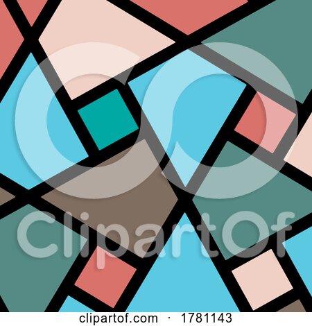 Abstract Stained Glass Window Styled Pattern Background by KJ Pargeter