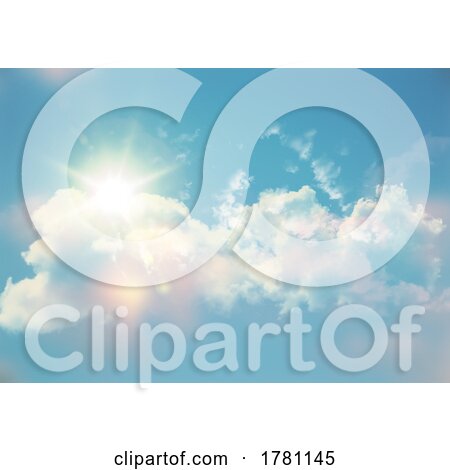 3D Sky Background with Sunlight and Clouds by KJ Pargeter