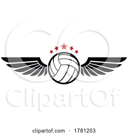 Winged Volleyball Design by Vector Tradition SM
