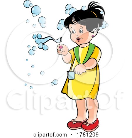 Girl Making Bubbles by Lal Perera