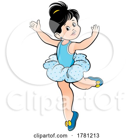 Ballerina Dancing in a Blue TuTu by Lal Perera