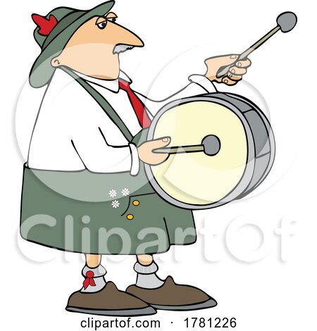 Cartoon German Oktoberfest Drummer Musician by djart