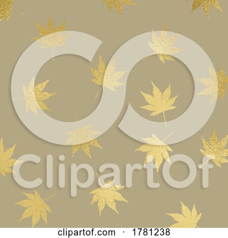 Gold Foil Leaf Pattern Background by KJ Pargeter