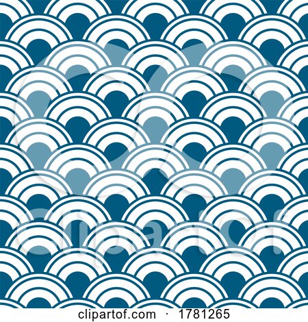 Flat Japenese Wave Style Pattern Background by KJ Pargeter