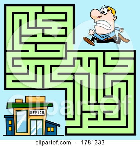 Maze of a Late Businessman to an Office by Hit Toon