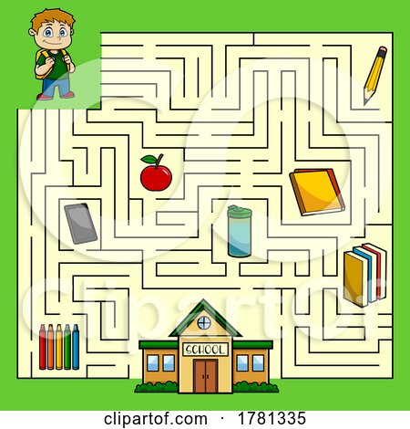 Maze of a Boy to School by Hit Toon