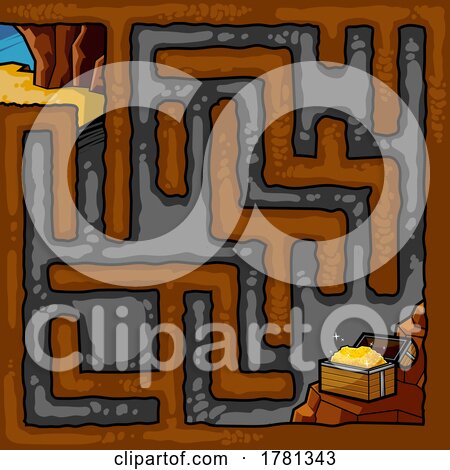 Maze of a Cave Entrance to Treasure by Hit Toon
