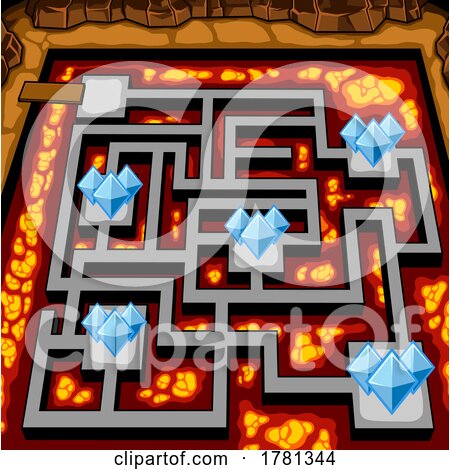 Maze Game with Lava and Diamonds by Hit Toon