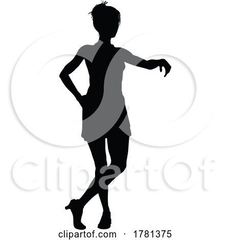 Woman Relaxed Leaning Silhouette by AtStockIllustration