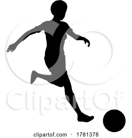 Black Woman Soccer Football Player Silhouette by AtStockIllustration