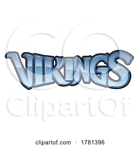 Vikings Sports Team Name Text Retro Style by AtStockIllustration