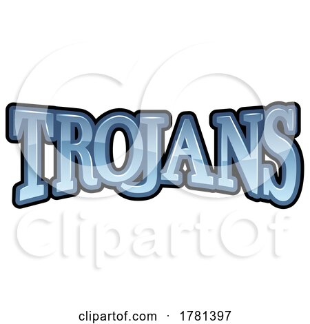 Trojans Sports Team Name Text Retro Style by AtStockIllustration