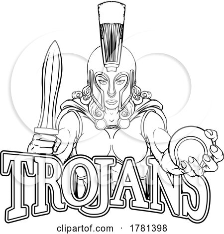 Spartan Trojan Gladiator Tennis Warrior Woman by AtStockIllustration