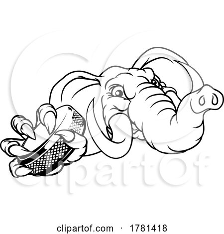 Elephant Ice Hockey Player Animal Sports Mascot by AtStockIllustration