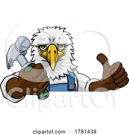 Eagle Carpenter Handyman Builder Holding Hammer by AtStockIllustration