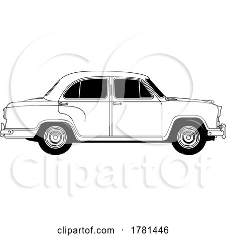 Black and White Morris Oxford Car by Lal Perera