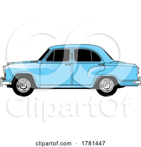 Blue Morris Oxford Car by Lal Perera