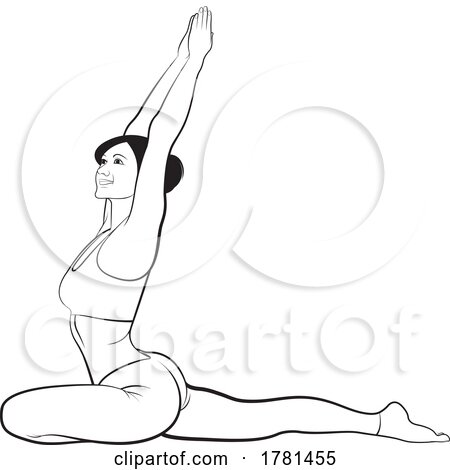 Woman Doing Yoga Black and White by Lal Perera