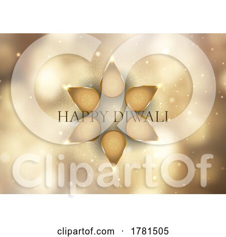 Elegant Diwali Background with Golden Lanterns by KJ Pargeter
