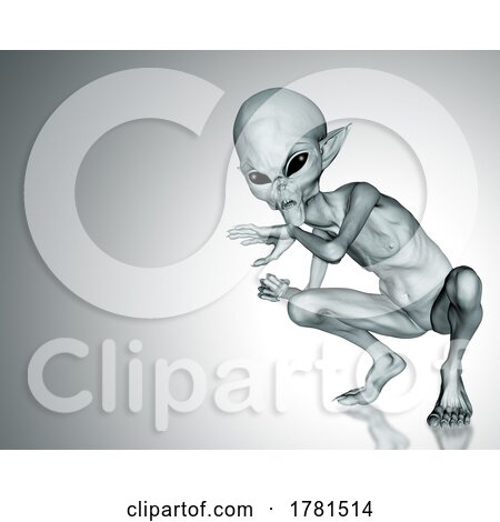 3D Alien like Creature on Gradient Background 1209 by KJ Pargeter