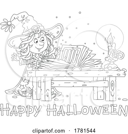 Black and White Happy Halloween Greeting by Alex Bannykh
