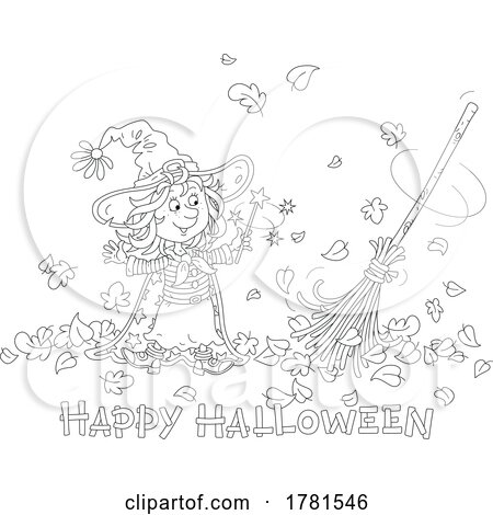 Black and White Happy Halloween Greeting by Alex Bannykh