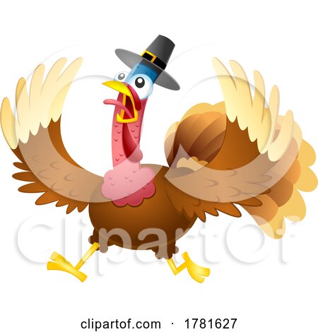 Cartoon Thanksgiving Turkey Running by Hit Toon