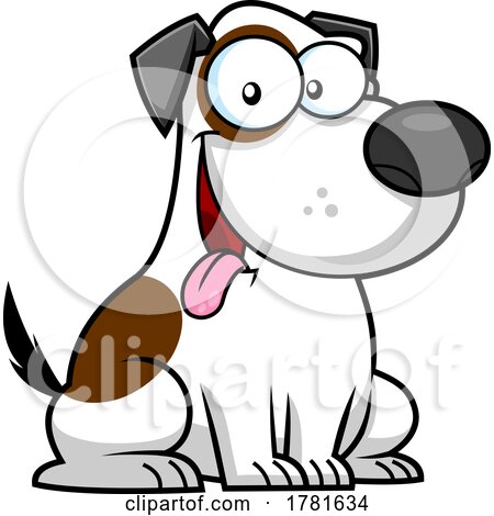 Cartoon Dog Sitting by Hit Toon