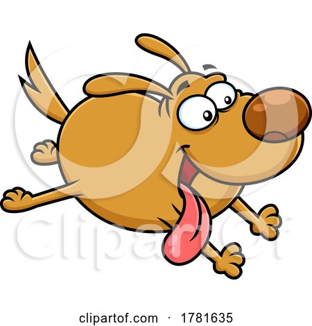Cartoon Happy Dog Running by Hit Toon