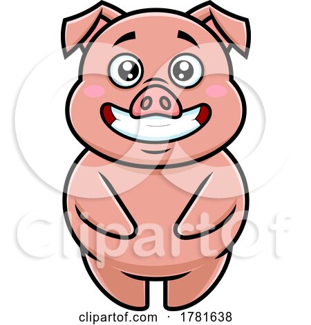 Cartoon Grinning Pig by Hit Toon