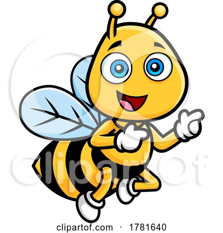 Cartoon Happy Bee Pointing by Hit Toon
