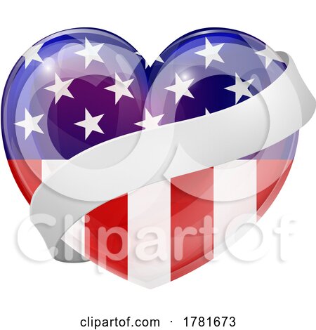 American Heart with a Banner by AtStockIllustration