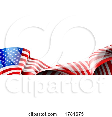 American Flag Fourth July Patriotic Frame Border by AtStockIllustration