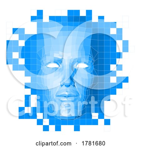 Face Wireframe 3D Technology Concept by AtStockIllustration