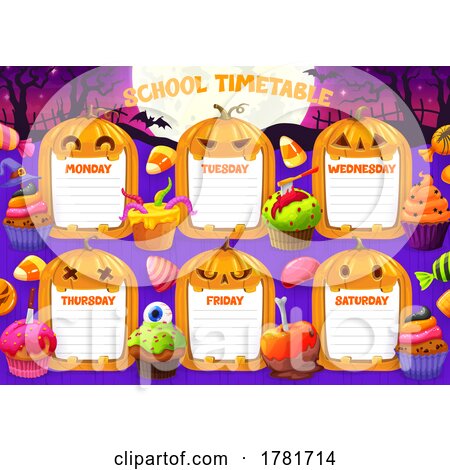 Halloween School Timetable by Vector Tradition SM