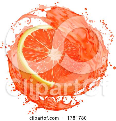 3d Grapefruit and Juice Splash by Vector Tradition SM