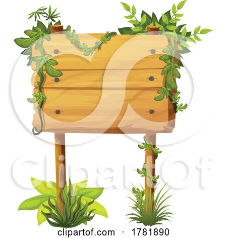 Wood Sign with Foliage by Vector Tradition SM
