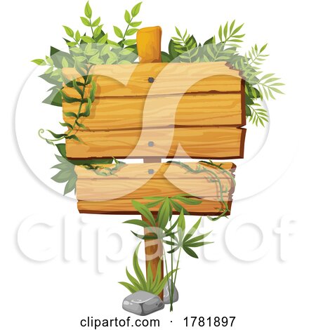 Wood Sign with Foliage by Vector Tradition SM