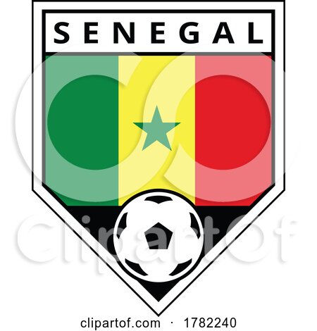 Senegal Angled Team Badge for Football Tournament by cidepix