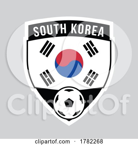 South Korea Shield Team Badge for Football Tournament by cidepix